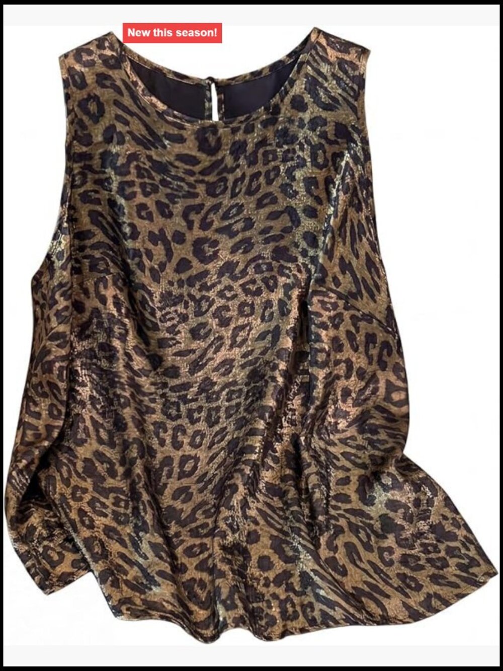 Plus Size Sleeveless Metallic Tank Top Crew Neck Summer Casual